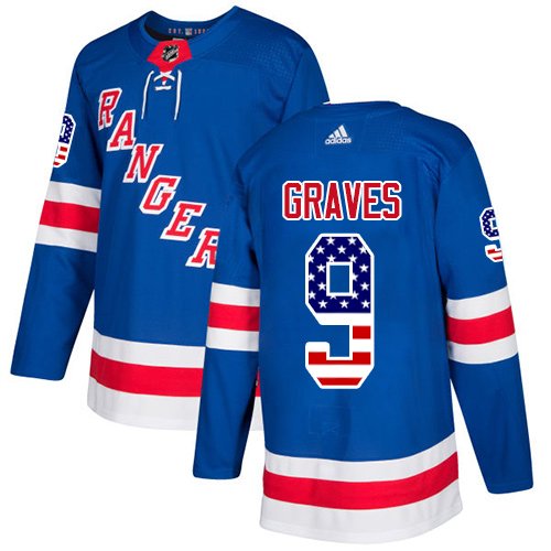 Adidas New York Rangers #9 Adam Graves Royal Blue Home USA Flag Stitched NHL Jersey