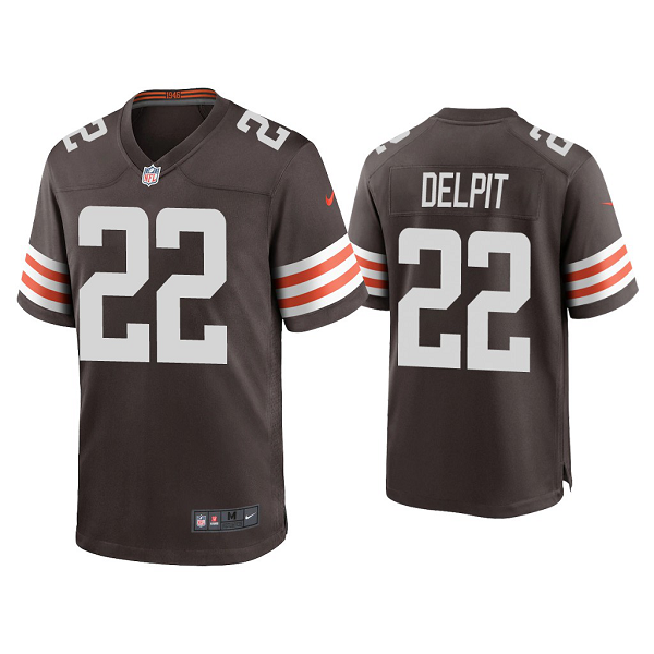 Men's #22 Grant Delpit Cleveland Browns Brown 2020 NFL Draft Game Jersey