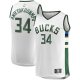 Men's Milwaukee Bucks Giannis Antetokounmpo Fanatics White Fast Break Replica Player Jersey - Association Edition