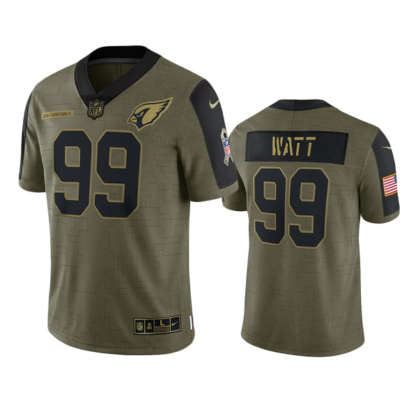 Arizona Cardinals J.J. Watt Olive 2021 Salute To Service Limited Men's NFL Jersey