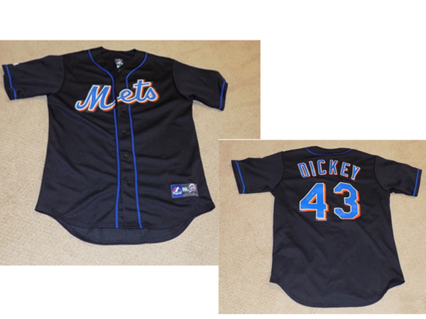 Big Size Men's New York Mets #43 R.A.Dickey Majestic alternative black game jersey