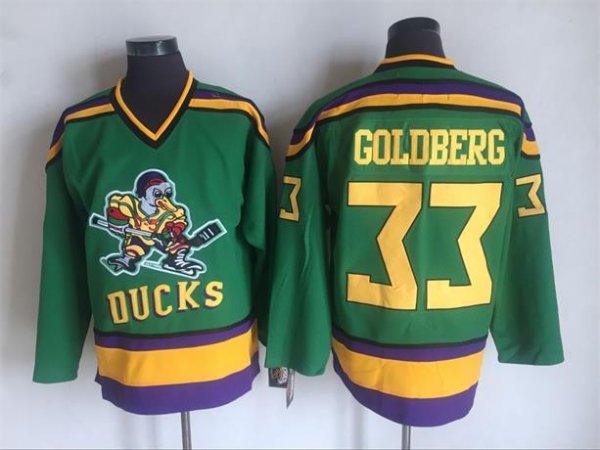 Men's Anaheim Mighty Ducks #33 Greg Goldberg Headgear Classics Movie Hockey Jersey