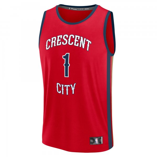 Men's New Orleans Pelicans Zion Williamson Fanatics Red Fast Break Replica Player Jersey - Statement Edition