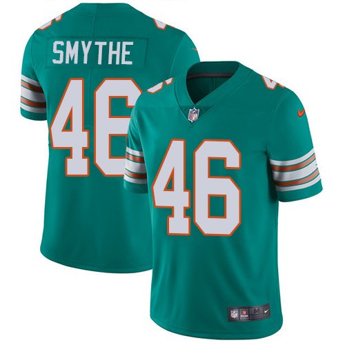 Nike Miami Dolphins #46 Durham Smythe Aqua Green Alternate Men's Stitched NFL Vapor Untouchable Limited Jersey