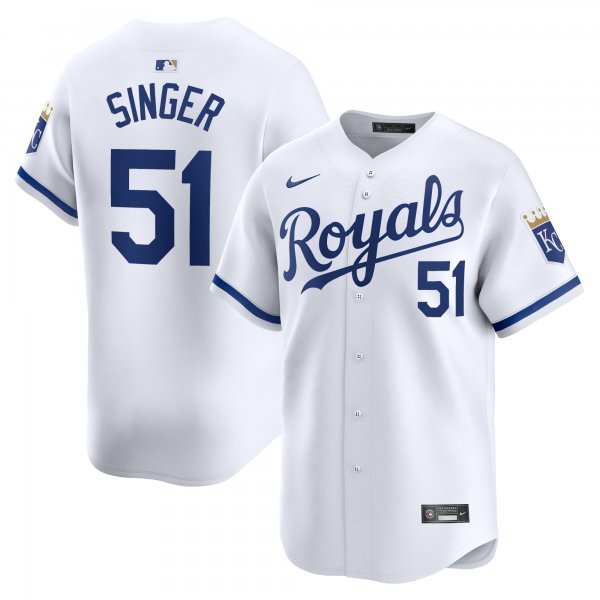 Men's Kansas City Royals Brady Singer Nike White Home Limited Player Jersey