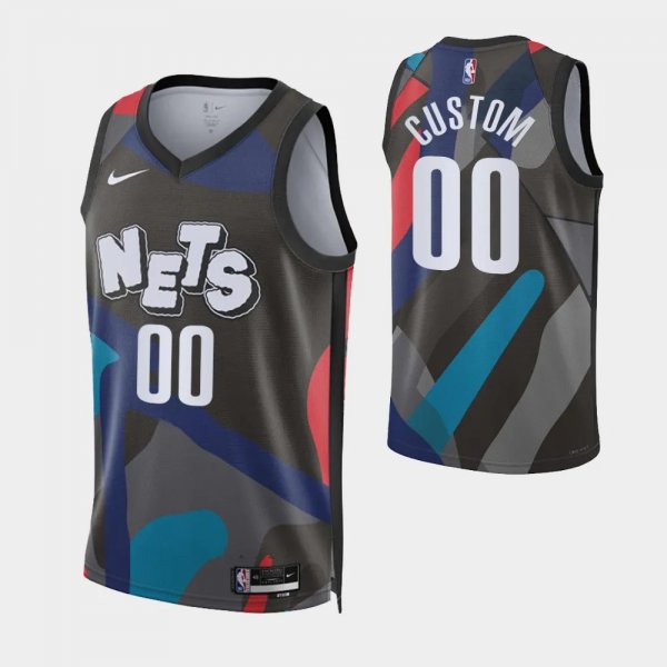 2023-24 City Edition Brooklyn Nets #00 Custom Black Swingman Jersey