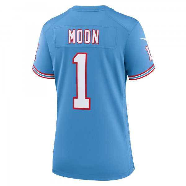 Women's Tennessee Titans Warren Moon Nike Light Blue Oilers Throwback Retired Player Game Jersey