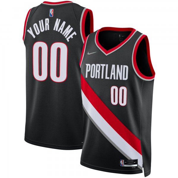 Men's Portland Trail Blazers Nike Black 2021/22 Diamond Swingman Custom Jersey - Icon Edition