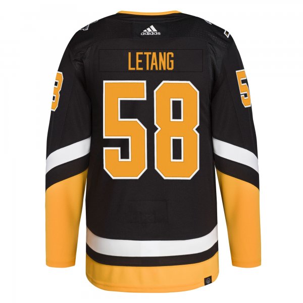 Men's Pittsburgh Penguins Kris Letang adidas Black Alternate Primegreen Player Jersey