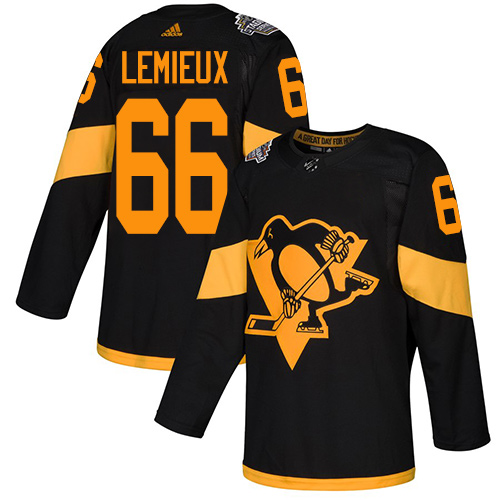 Adidas Pittsburgh Penguins #66 Mario Lemieux Black 2019 Stadium Series Stitched NHL Jersey