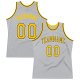 Custom Silver Gray Gold-Black Authentic Throwback Basketball Jersey