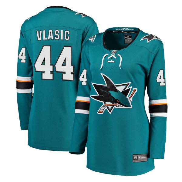 Women's San Jose Sharks Marc-Edouard Vlasic Fanatics Teal Breakaway Jersey