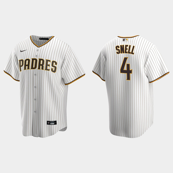 Men's San Diego Padres #4 Blake Snell White Brown Home MLB Jersey