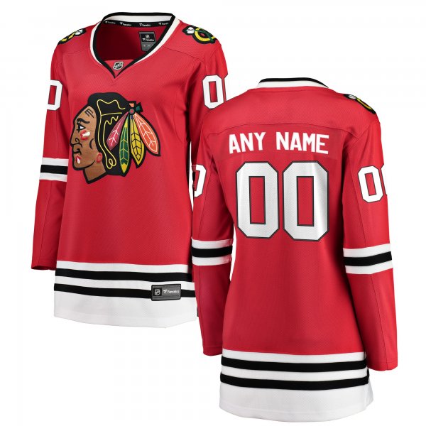 Women's Chicago Blackhawks Fanatics Red Home Breakaway Custom Jersey