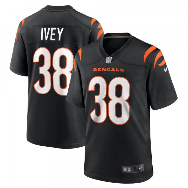 Men's Cincinnati Bengals DJ Ivey Nike  Black Team Game Jersey