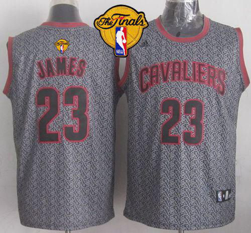 Men's Cleveland Cavaliers #23 LeBron James Grey Static Fashion The Finals Patch Stitched NBA Jersey