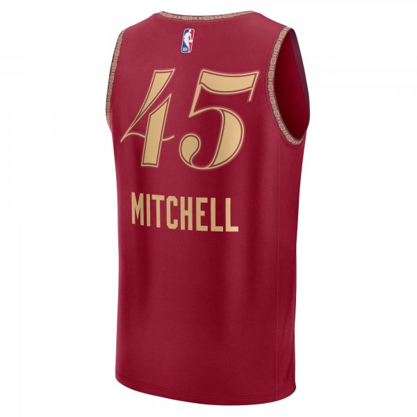 Men's Cleveland Cavaliers Donovan Mitchell Fanatics Wine Fast Break Jersey - City Edition