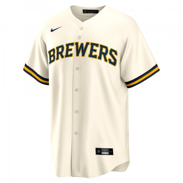 Men's Milwaukee Brewers Christian Yelich Nike Cream Alternate Replica Player Jersey