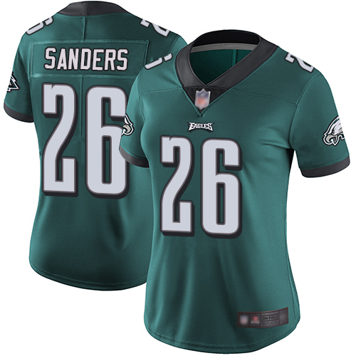 Philadelphia Eagles #26 Miles Sanders Midnight Green Team Color Women's Stitched NFL Vapor Untouchable Limited Jersey