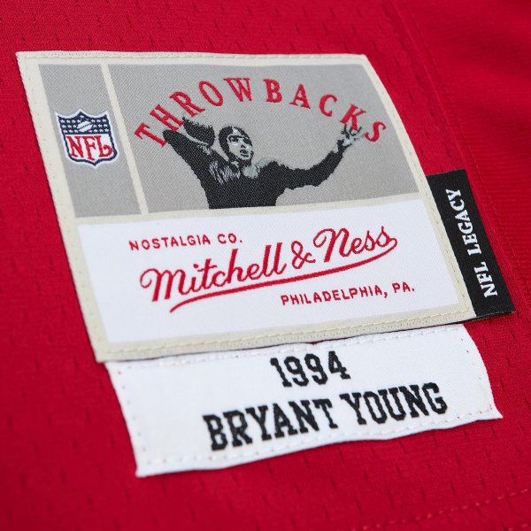 Men's San Francisco 49ers Bryant Young Mitchell & Ness Scarlet Legacy Replica Jersey