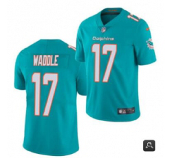 Men Miami Dolphins #17 Jaylen Waddle Aqua 2021 Vapor Untouchable Limited Stitched NFL Jersey