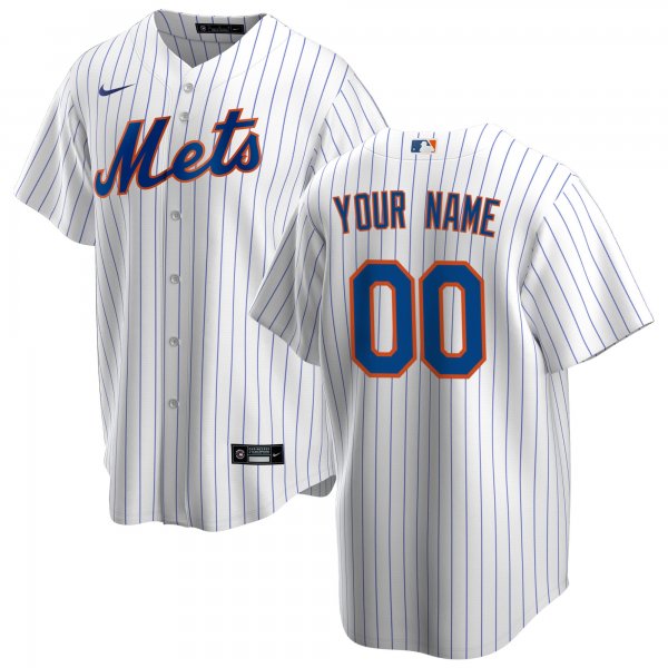 Youth New York Mets Nike White Home Replica Custom Jersey