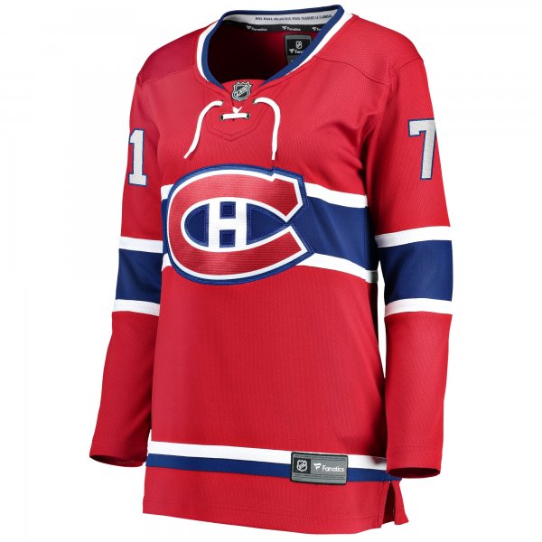 Women's Montreal Canadiens Jake Evans Fanatics Red Home Breakaway Player Jersey