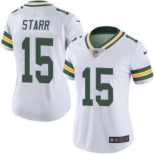 Nike Green Bay Packers #15 Bart Starr White Women's Stitched NFL Vapor Untouchable Limited Jersey