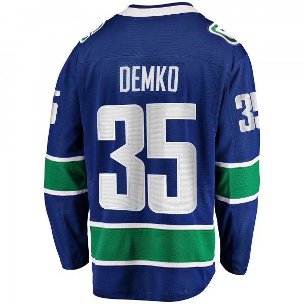 Men's Vancouver Canucks Thatcher Demko Fanatics Blue Home Breakaway Jersey