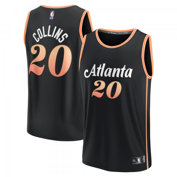 Men's Atlanta Hawks John Collins Fanatics Black Fastbreak Jersey - City Edition