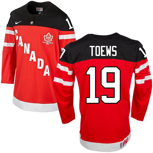 Olympic CA. #19 Jonathan Toews Red 100th Anniversary Stitched NHL Jersey