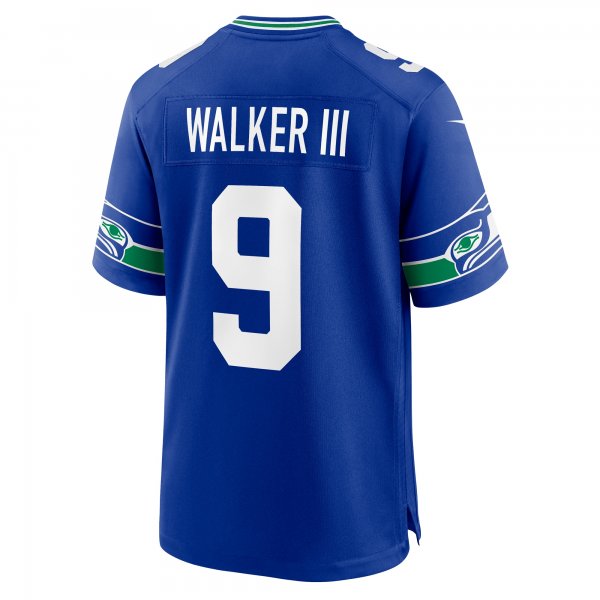 Men's Seattle Seahawks Kenneth Walker III Nike Royal Throwback Player Game Jersey