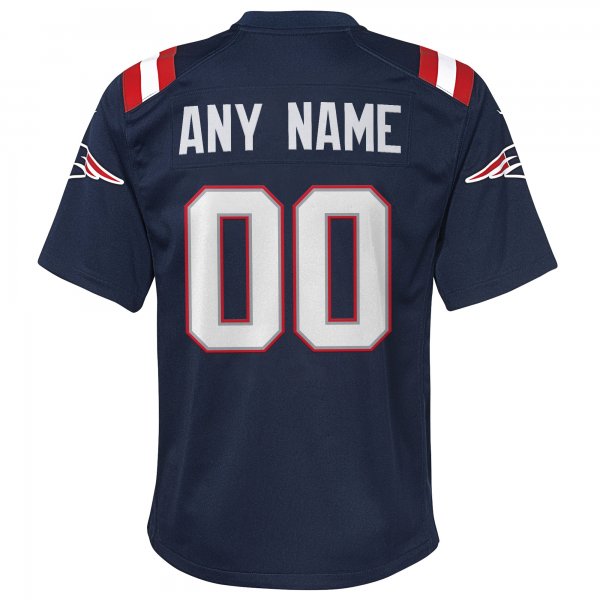 Youth New England Patriots Nike Navy Custom Game Jersey