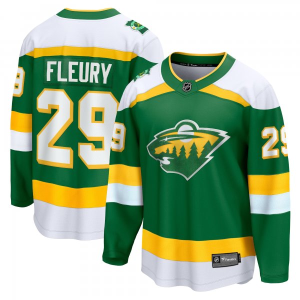 Men's Minnesota Wild #29 Marc-Andre Fleury Green 2023/24 Alternate Premier Breakaway Player Jersey