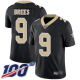 New Orleans Saints #9 Drew Brees Black Team Color Men's Stitched NFL 100th Season Vapor Limited Jersey