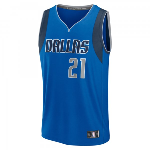 Youth Dallas Mavericks Daniel Gafford Fanatics Blue Fast Break Player Jersey - Icon Edition