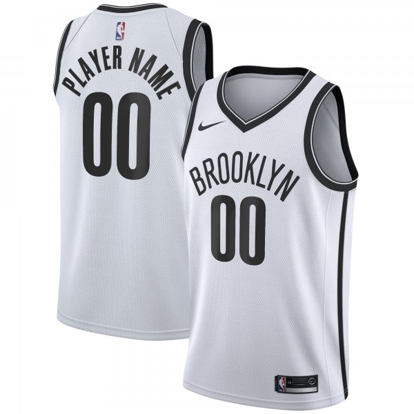 Men's Brooklyn Nets Nike White 2020/21 Swingman Custom Jersey - Association Edition