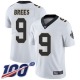 New Orleans Saints #9 Drew Brees White Youth Stitched NFL 100th Season Vapor Limited Jersey