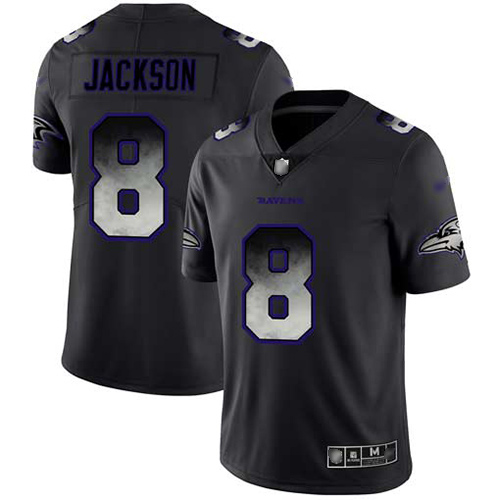 Baltimore Ravens #8 Lamar Jackson Black Men's Stitched NFL Vapor Untouchable Limited Smoke Fashion Jersey