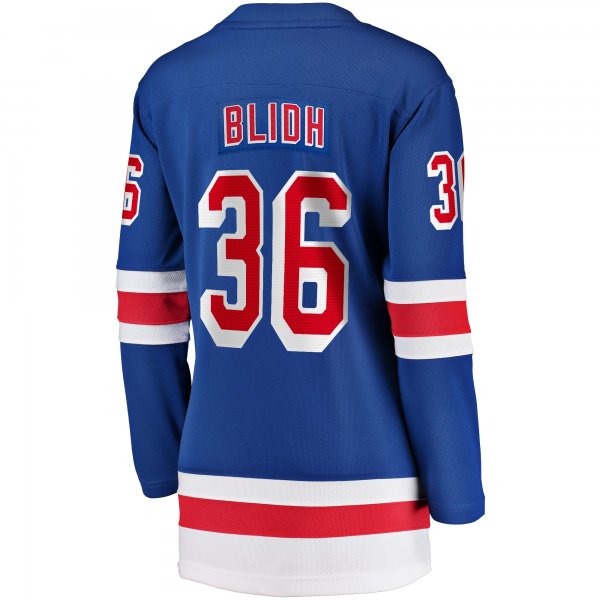 Women's New York Rangers Anton Blidh Fanatics Blue Home Breakaway Player Jersey