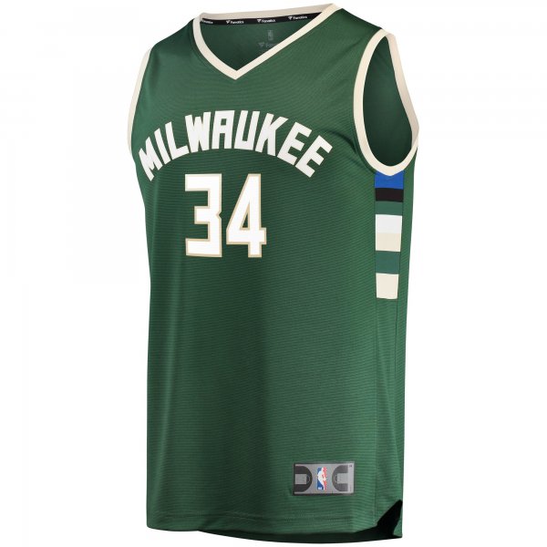 Men's Milwaukee Bucks Giannis Antetokounmpo Fanatics Green Fast Break Replica Jersey - Icon Edition