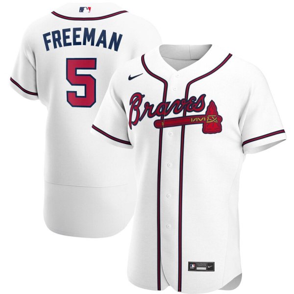 Men's Nike Atlanta Braves #5 Freddie Freeman White Home 2020 Player MLB Jersey