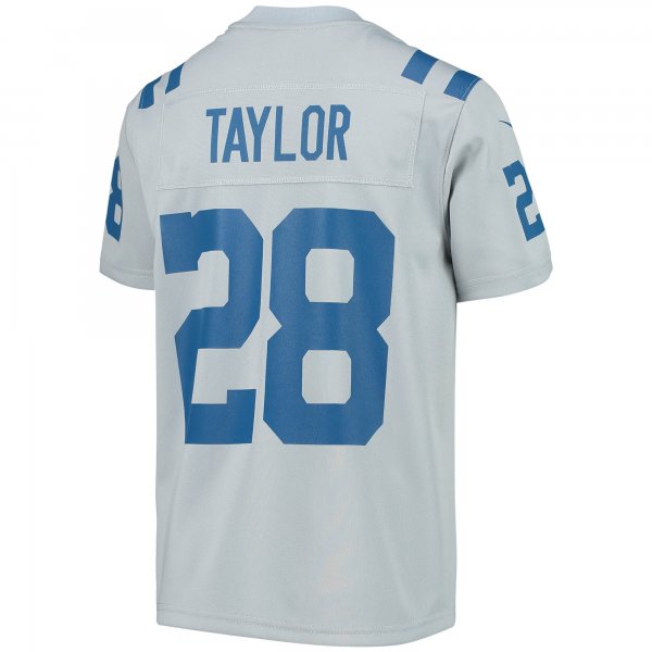 Youth Indianapolis Colts Jonathan Taylor Nike Gray Inverted Team Game Jersey