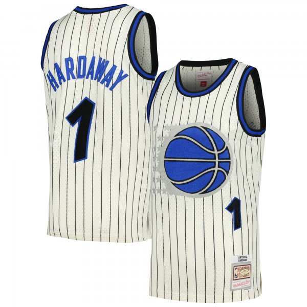 Men's Orlando Magic Penny Hardaway Mitchell & Ness Cream Chainstitch Swingman Jersey