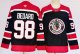 Men's #98 Connor Bedard Chicago Blackhawks Black And Red City Edition Jersey