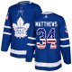 Adidas Maple Toronto Maple Leafs #34 Auston Matthews Blue Home USA Flag Stitched NHL Jersey