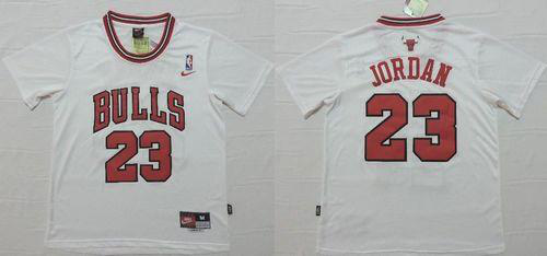 Men's Chicago Bulls #23 Michael Jordan White Short Sleeve Stitched NBA Jersey