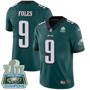 Nike Philadelphia Eagles #9 Nick Foles Midnight Green Team Color Super Bowl LII Champions Men's Stitched NFL Vapor Untouchable Limited Jersey