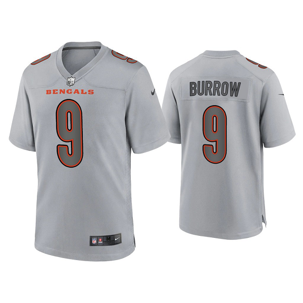 Men's Cincinnati Bengals Joe Burrow Gray Atmosphere Fashion Game Jersey