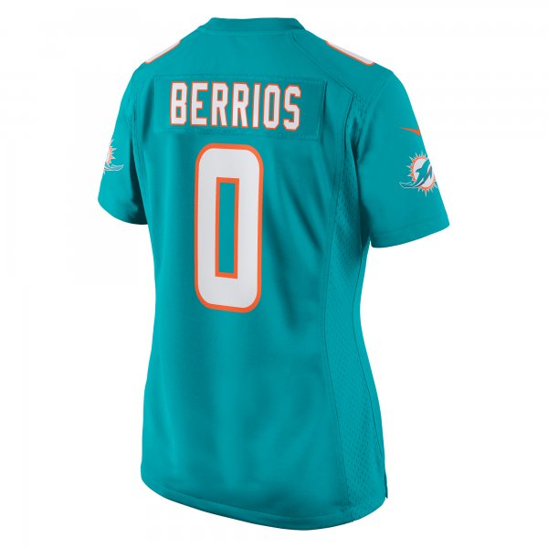 Women's Miami Dolphins Braxton Berrios Nike Aqua Game Jersey